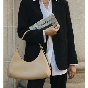 Oak & fort small rounded shoulder bag in beige NEVER WORN!